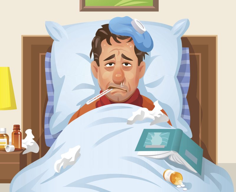 Человек болеет гриппом