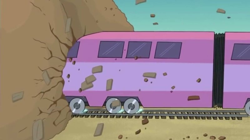 Поезд въезжает в тоннель