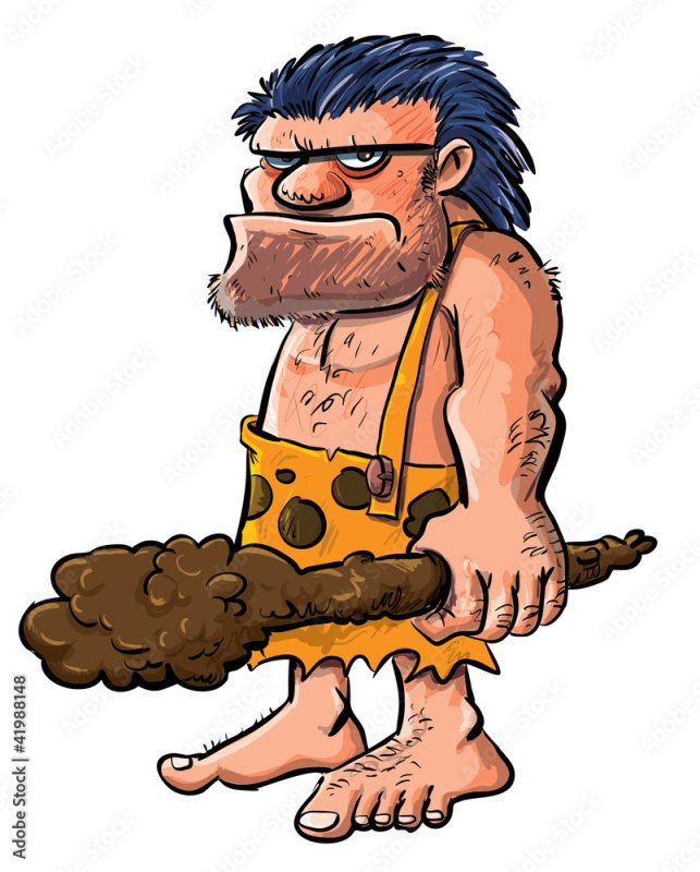 Пещерный человек с дубинкой