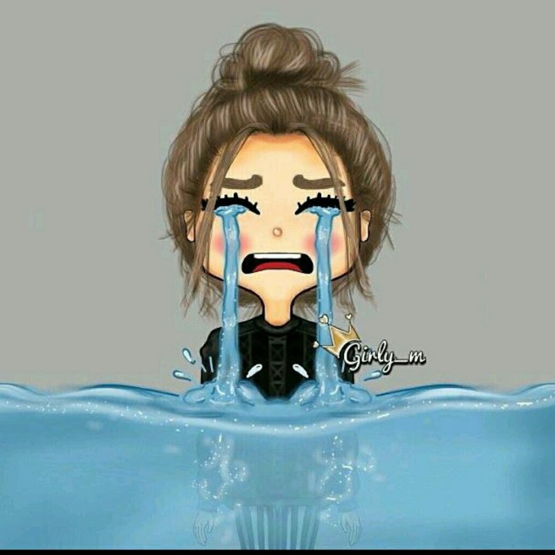 Плачущая девушка мультяшная