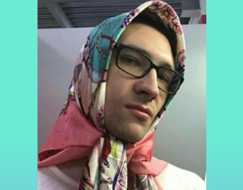 Шарф на голове мужчине