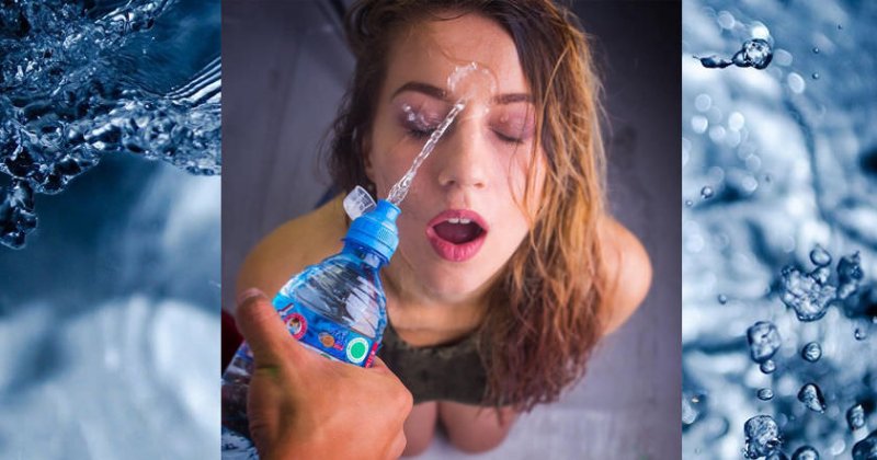 Реклама воды с девушкой