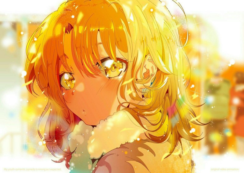 Аниме девушка с желтыми волосами