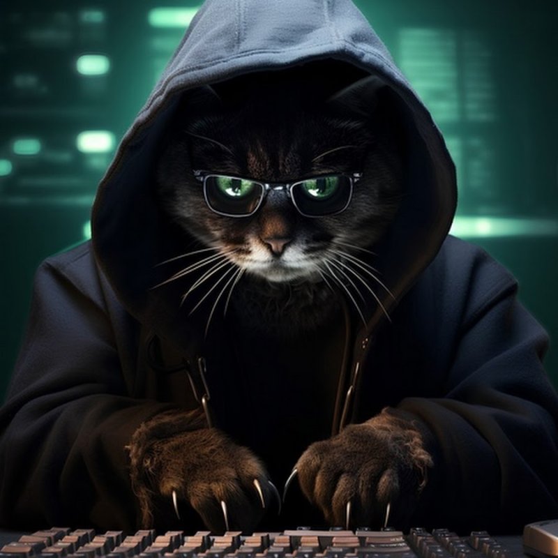 Аватарка кот хакер