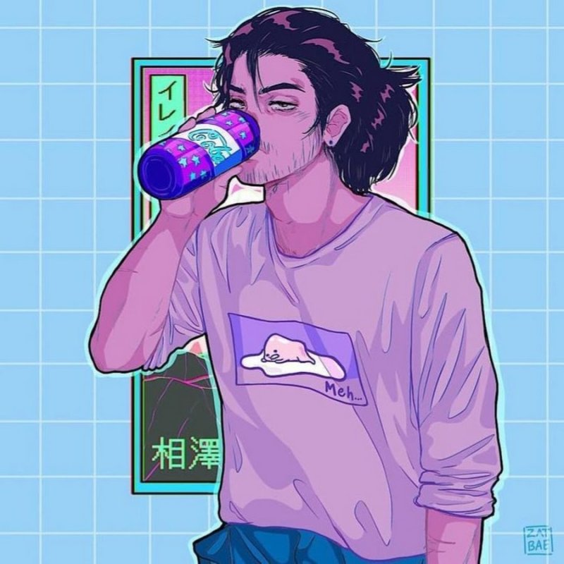 Парень с энергетиком арт