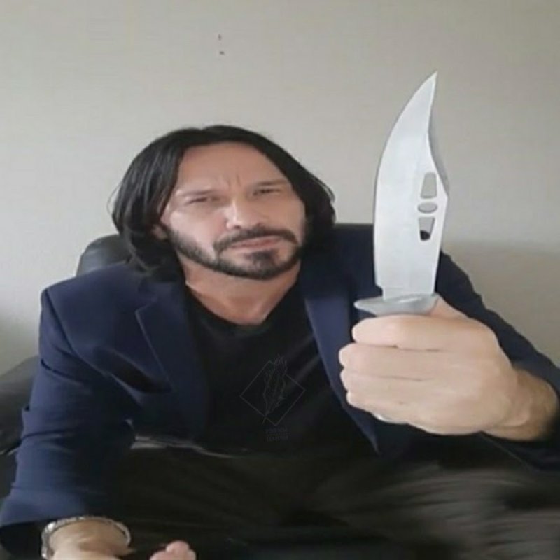 Резня Мем Киану Ривз с ножом