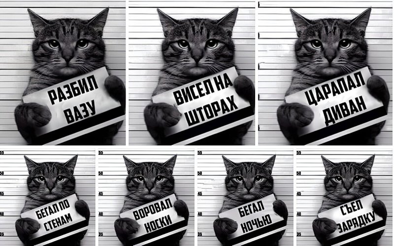 Коты с табличками