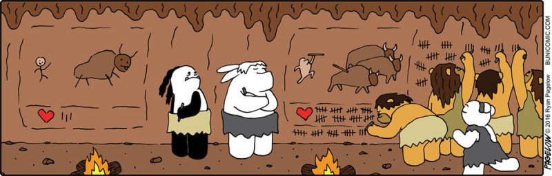 Смешной комикс про пещерного человека