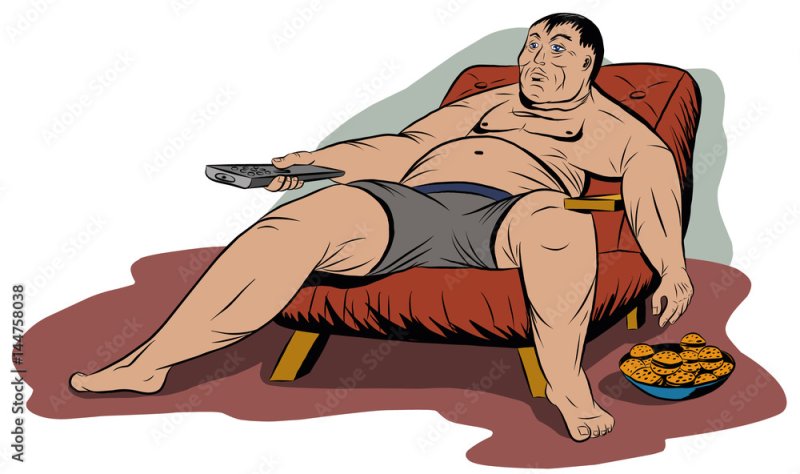 Мужик сидит в кресле