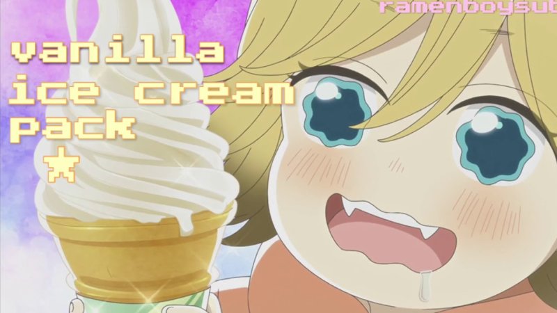 Аниме девушка ест мороженое