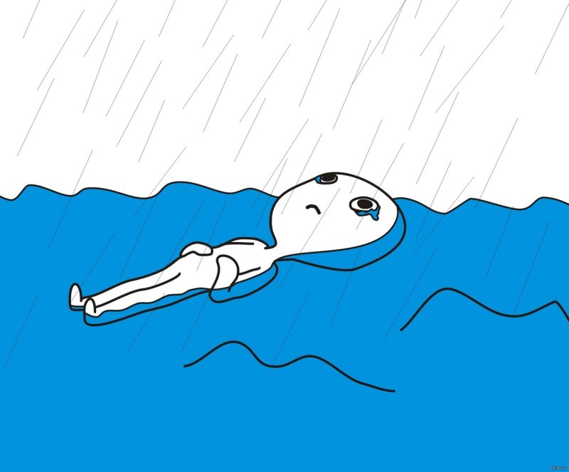 Мем в луже слез