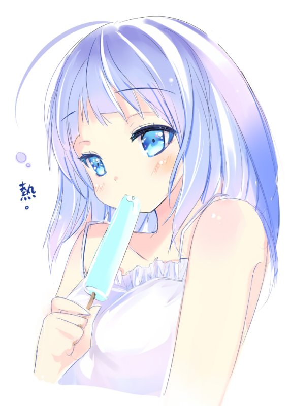 Аниме девушка с мороженным