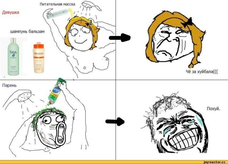 Мемы про шампунь у мужчин