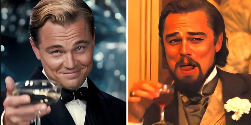 Лео ди Каприо с бокалом