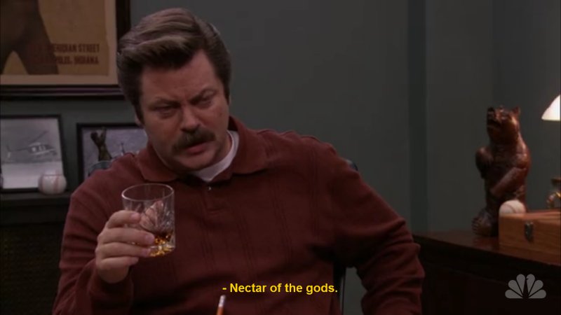 Рон Свонсон с виски