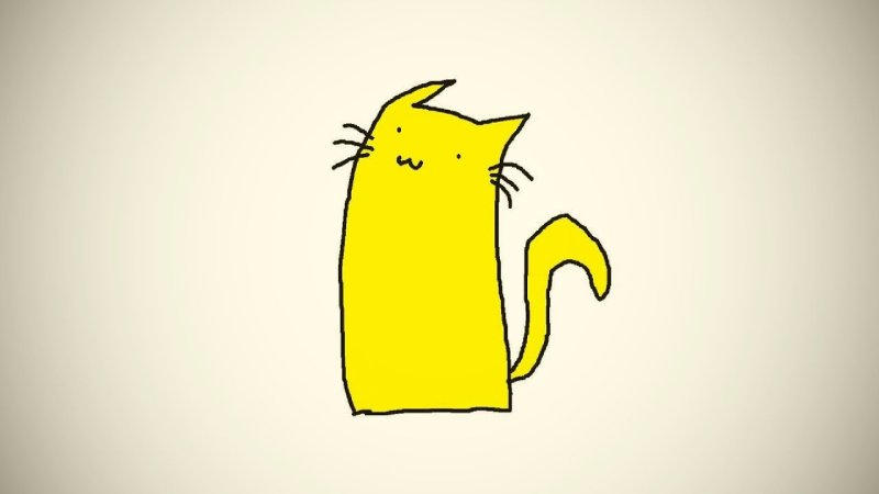Желтый мультяшный кот