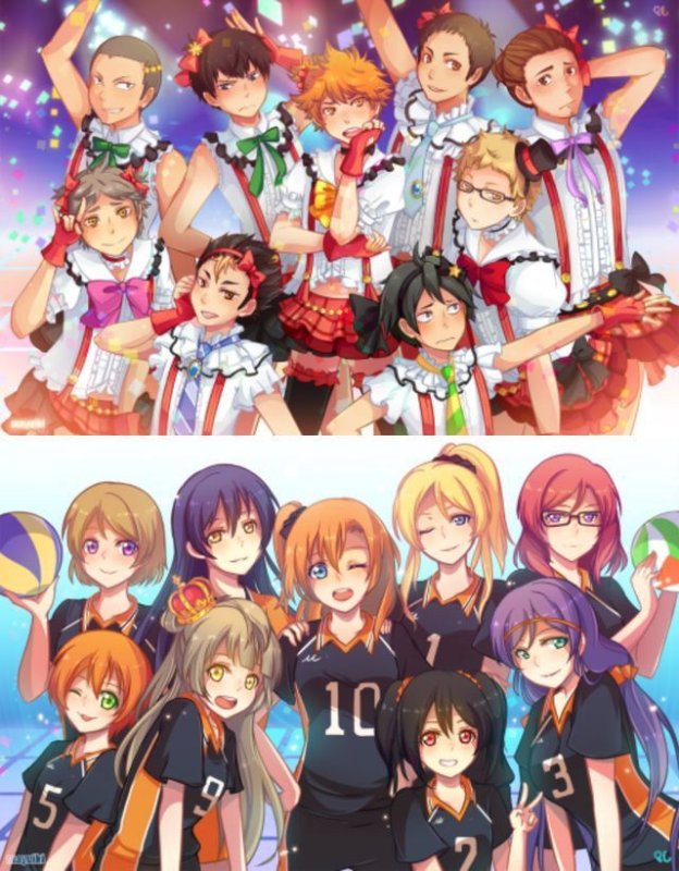 Аниме кроссовер арт