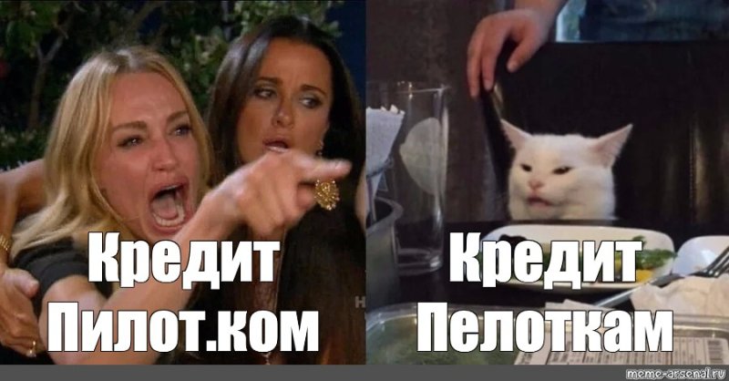 Мем с котом за столом