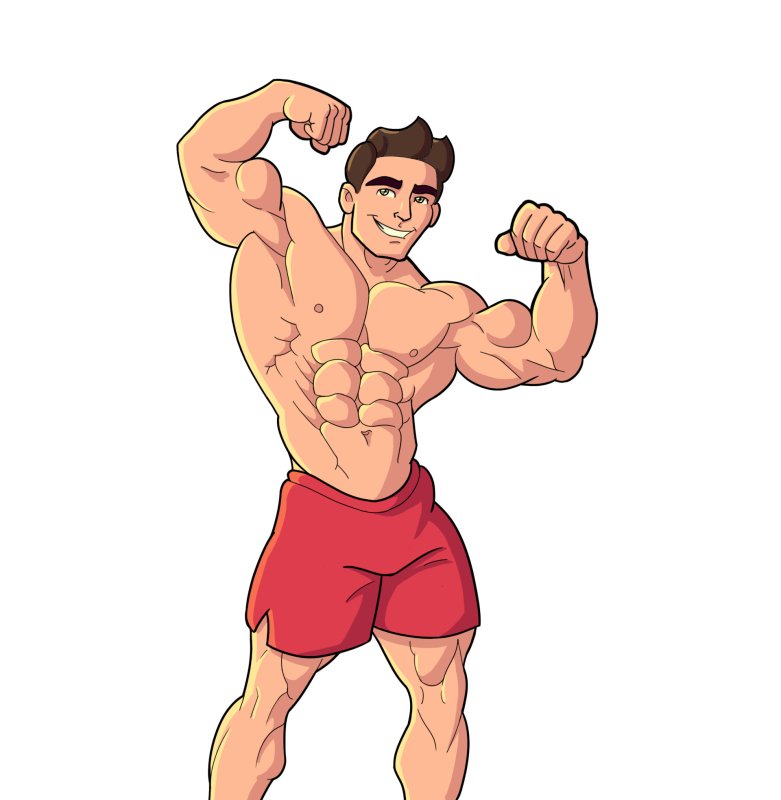 Культурист мультяшный