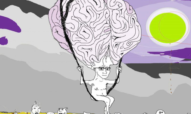 Мем с мозгом человека