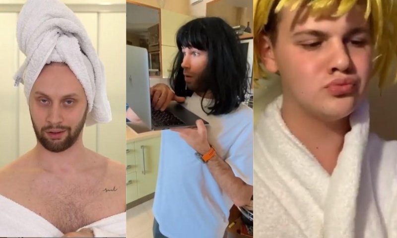 Парни пародируют девушек