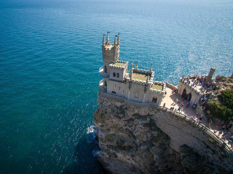 Ласточкино гнездо в Крыму вид сверху