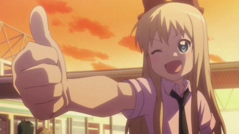 Аниме девочка показывает класс