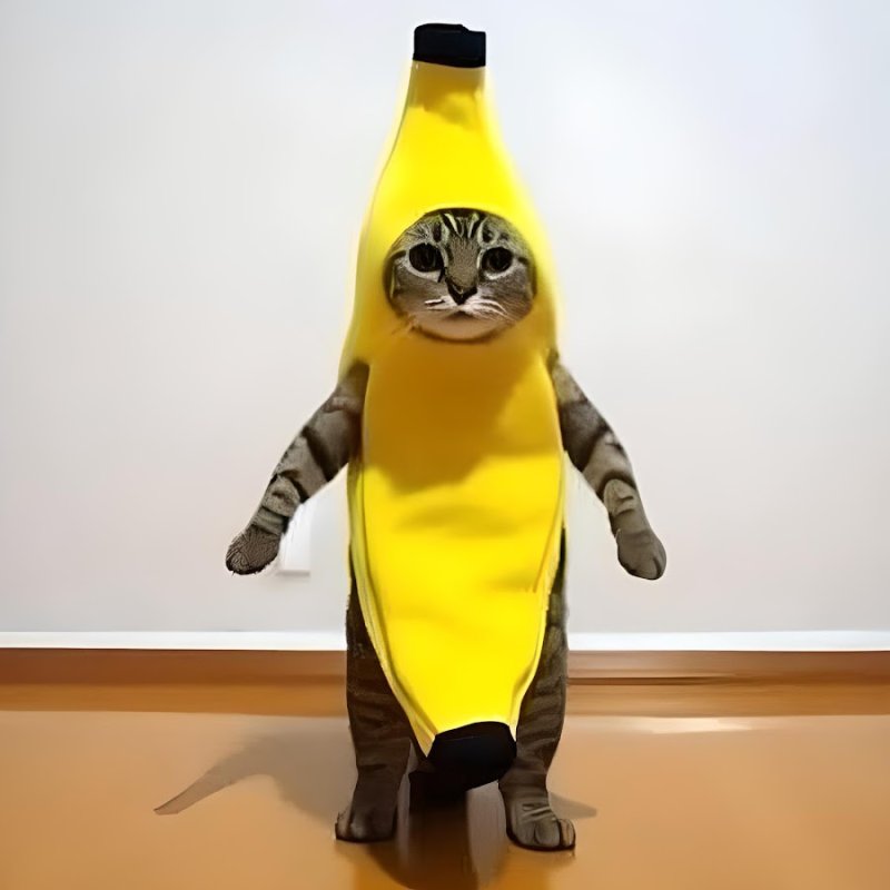 Кот в костюме банана