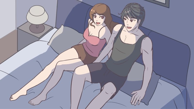 Couple texting in Bed Мем NSFW