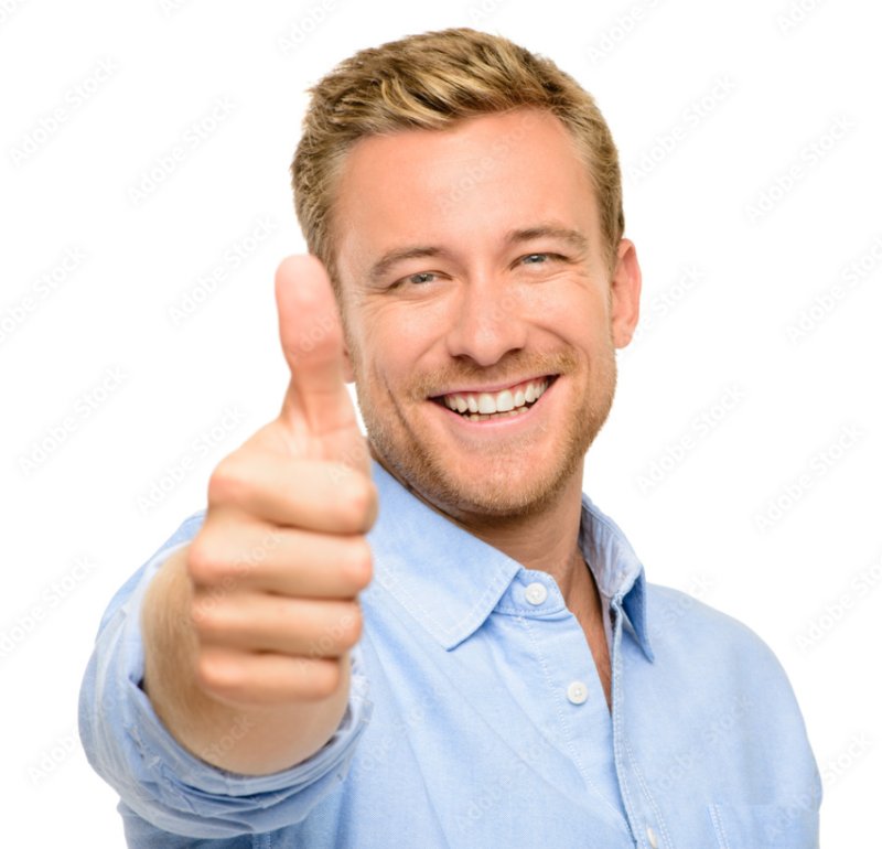 Картинка мужчина показывает класс боком