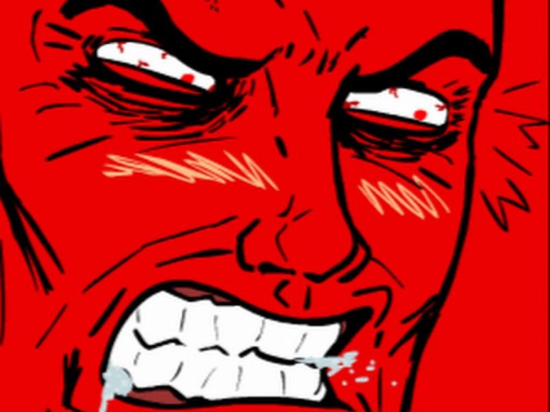 Злой человек с красным лицом