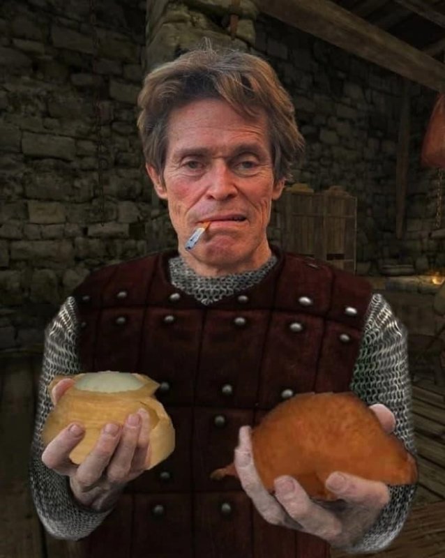 Вильям Дефо с апельсином