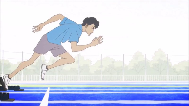 Аниме парень бежит