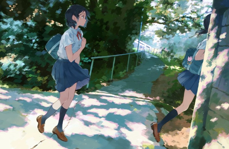 Аниме девушка убегает