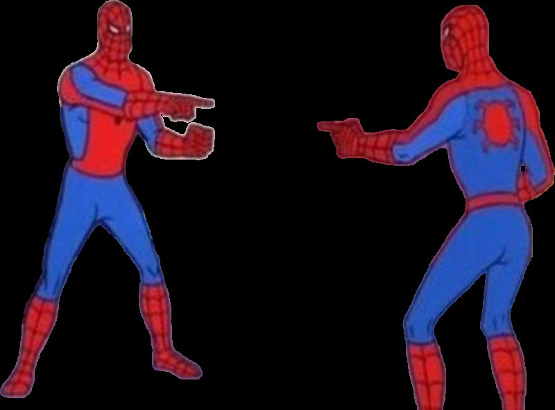 Человеки пауки показывают друг на друга