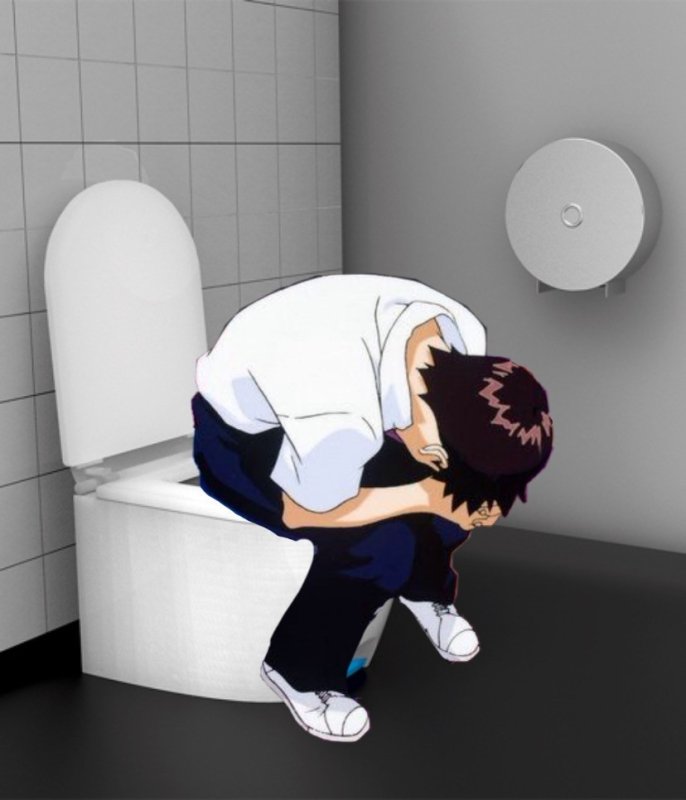 Аниме персонаж сидит на стуле