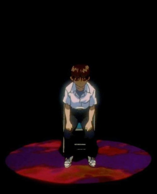 Евангелион Синдзи сидит на стуле