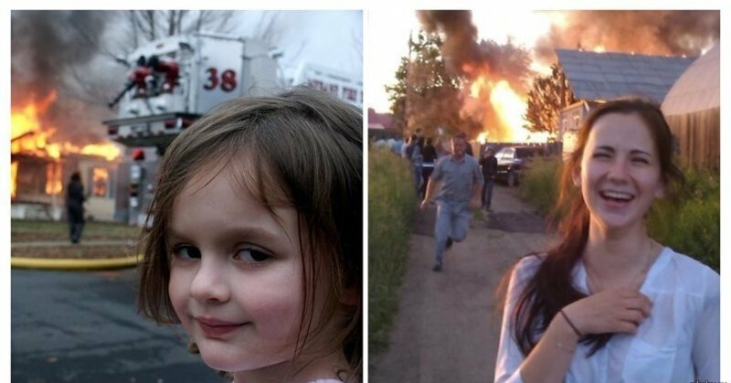 Девочка с горящим домом
