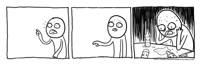 Мем с бутылкой за столом