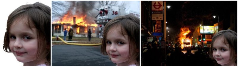 Девочка и горящий дом