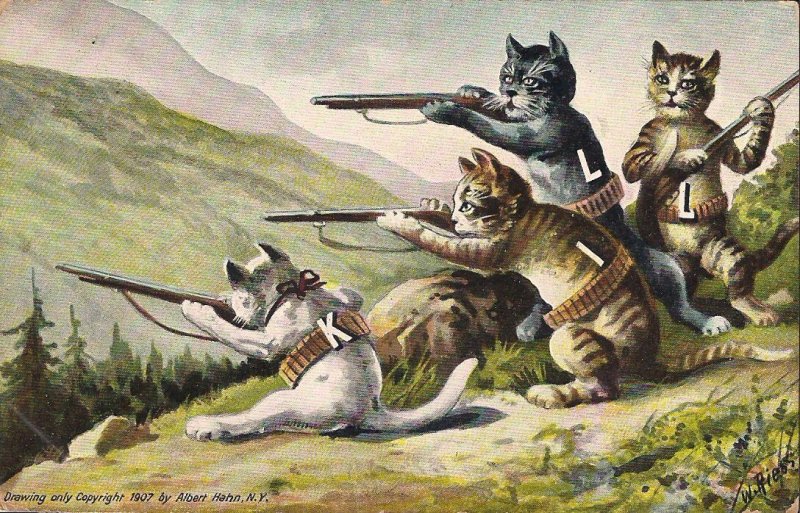 Кот на охоте