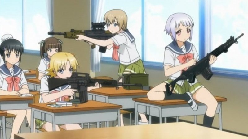 Аниме стрельба в школе