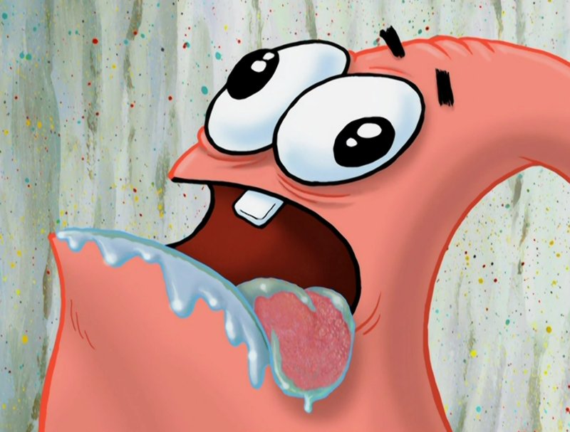 Патрик слюни текут