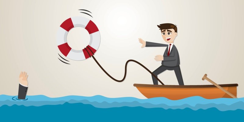 Человек со спасательным кругом