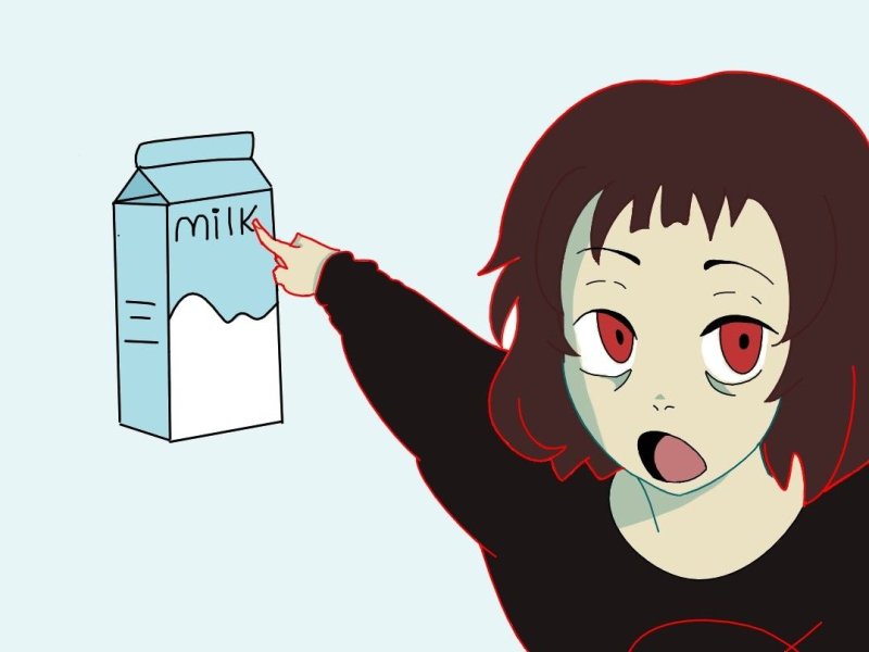 Milk outside a Bag of Milk