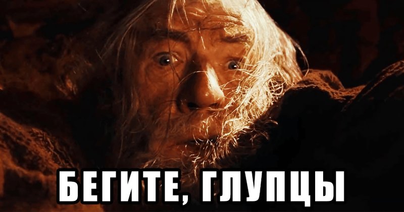 Гэндальф бегите глупцы
