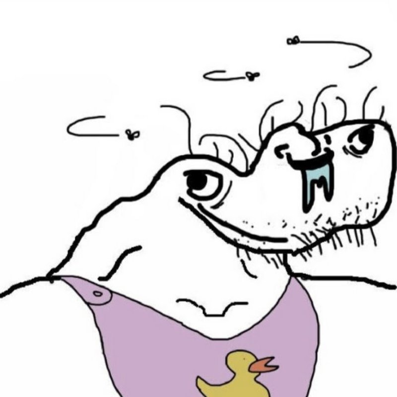 Мем без мозга со слюной