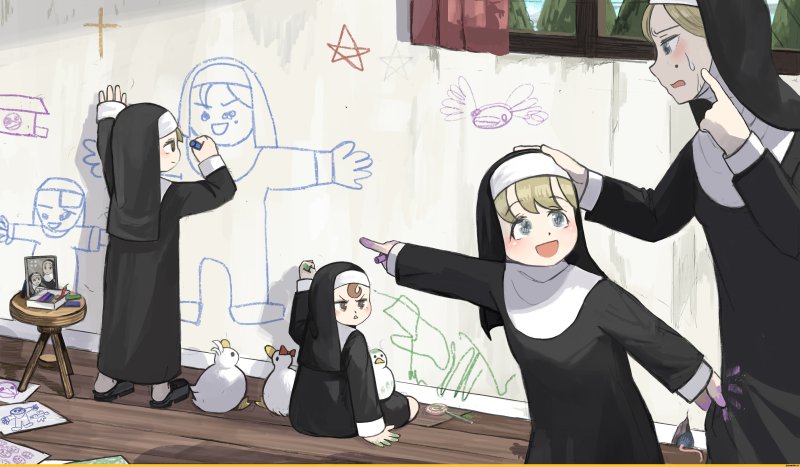 Аниме арты монашки