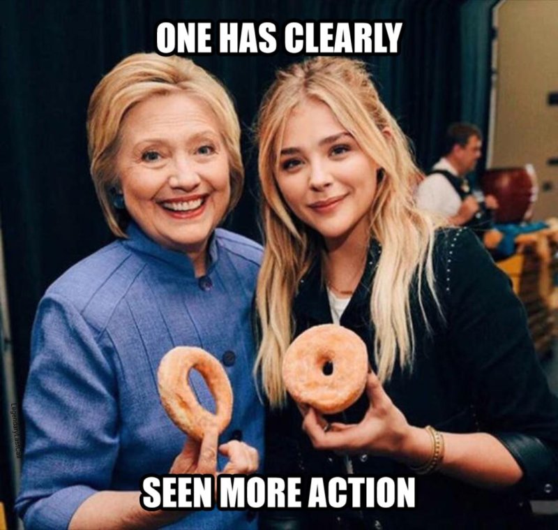 Хлоя Грейс Морец и Хиллари Клинтон пончики