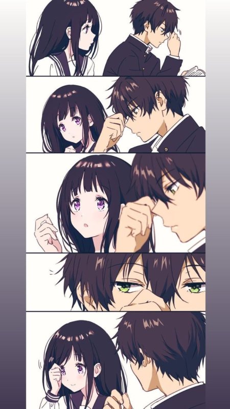 Хьёка аниме поцелуй